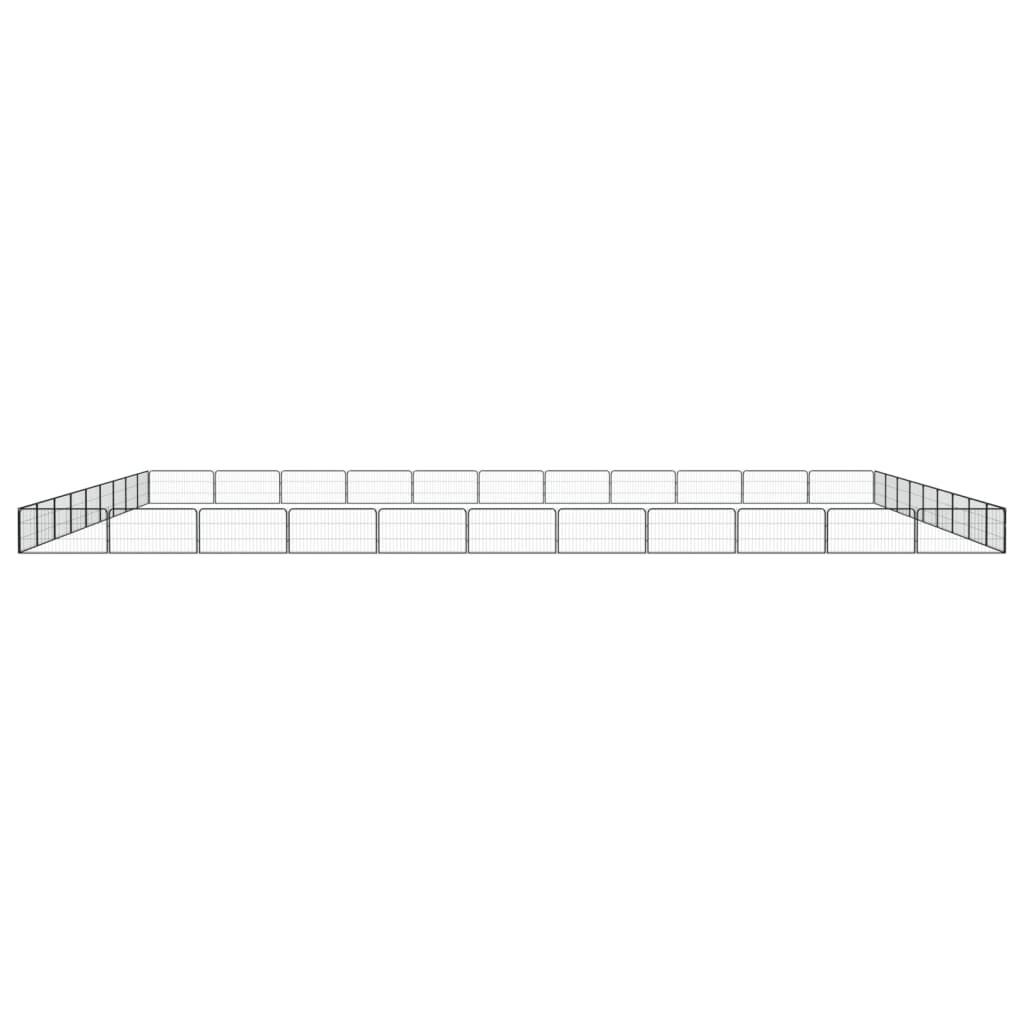 vidaXL Țarc câini 40 panouri negru 100x50 cm oțel vopsit electrostatic
