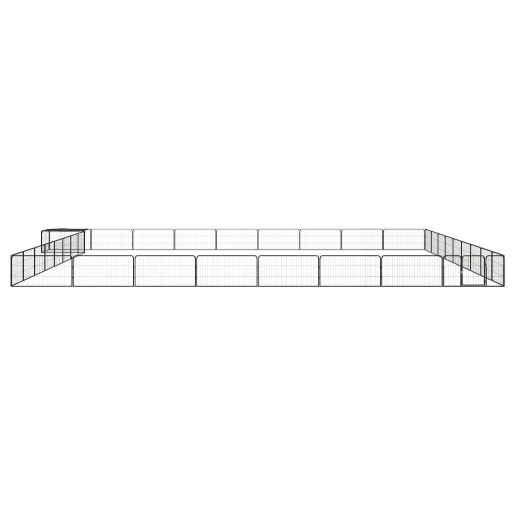 vidaXL Hondenkennel 36 panelen 100x50 cm gepoedercoat staal zwart afbeelding