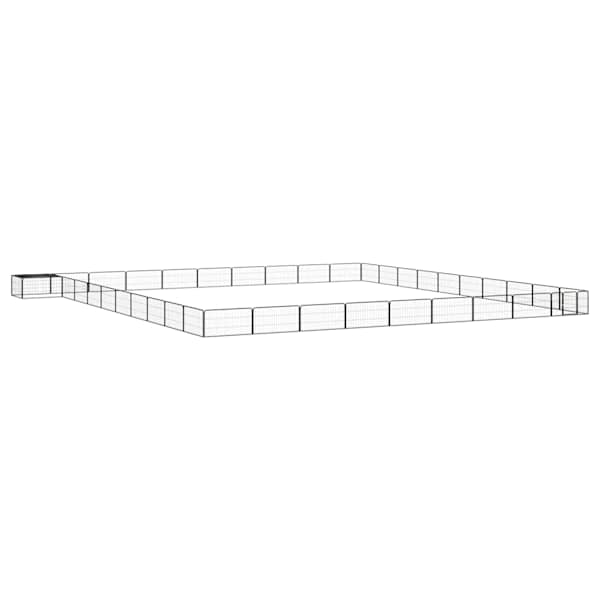 vidaXL 40 paneeliga koera m&auml;nguaed must 100x50 cm pulberv&auml;rvitud teras