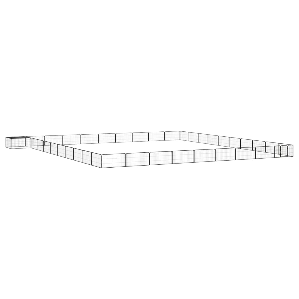 vidaXL Țarc câini 40 panouri negru 100×50 cm oțel vopsit electrostatic 100x50