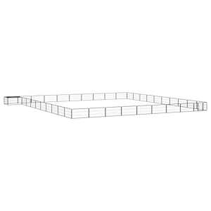 Pasja ograda s 40 paneli črna 100x50 cm prašno barvano jeklo