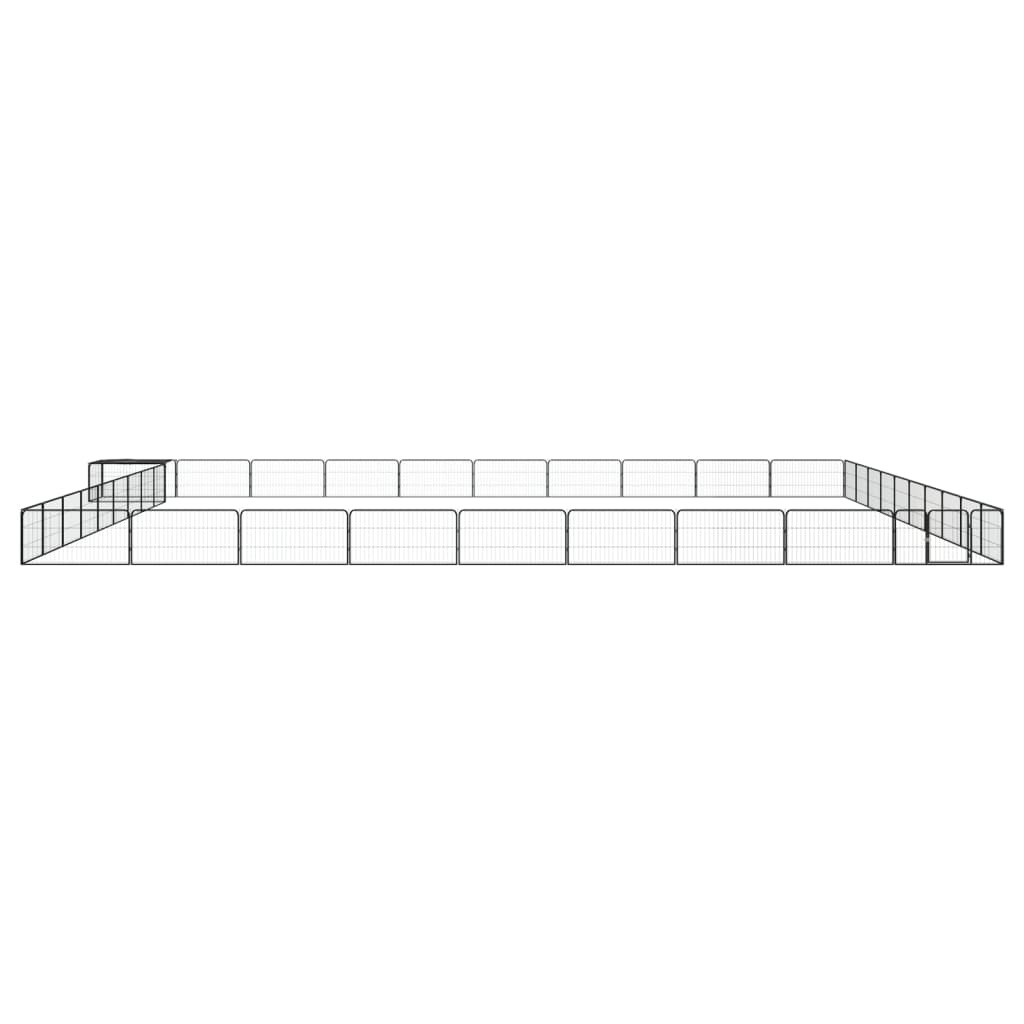 vidaXL Hondenkennel 40 panelen 100x50 cm gepoedercoat staal zwart afbeelding