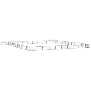 Pasja ograda s 44 paneli črna 100x50 cm prašno barvano jeklo