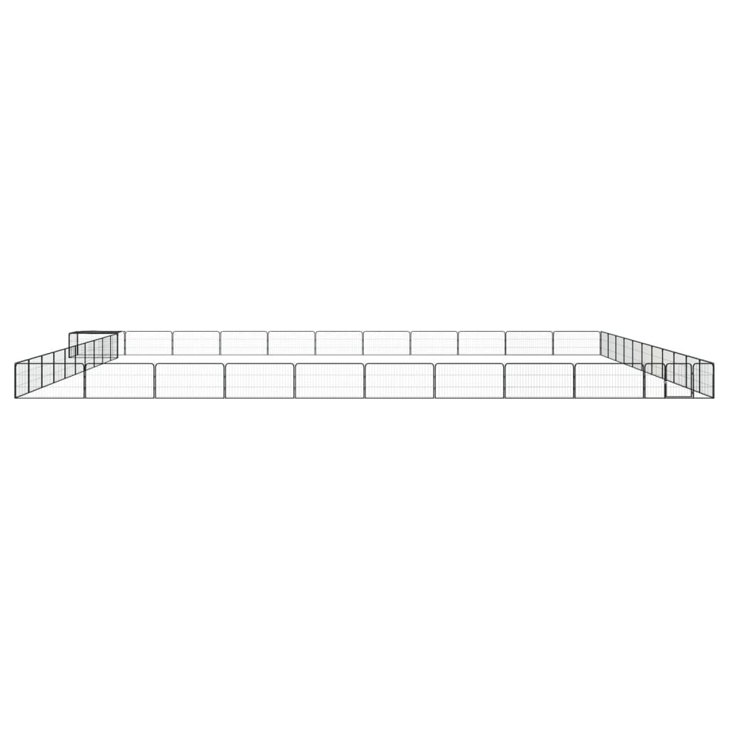 vidaXL Hondenkennel 44 panelen 100x50 cm gepoedercoat staal zwart afbeelding