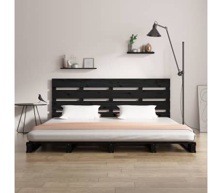 vidaXL Bed Frame Black 200x200 cm Solid Wood Pine