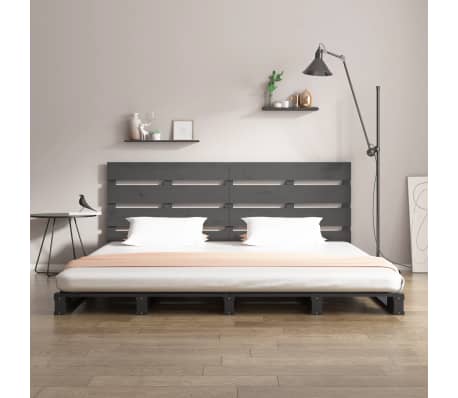 vidaXL Bedframe massief grenenhout grijs 135x190 cm 4FT6 Double