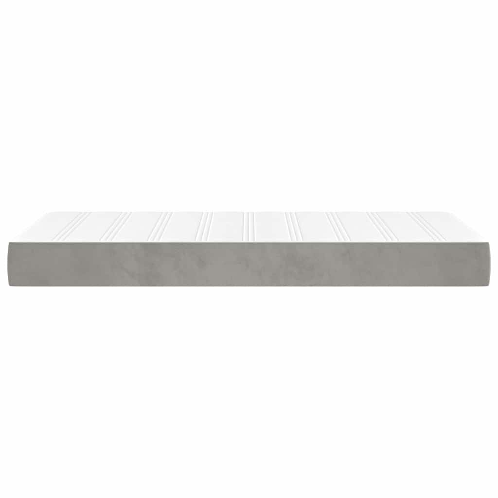vidaXL Pocketveringmatras medium 80x200x20 cm fluweel lichtgrijs grijs, foto 4
