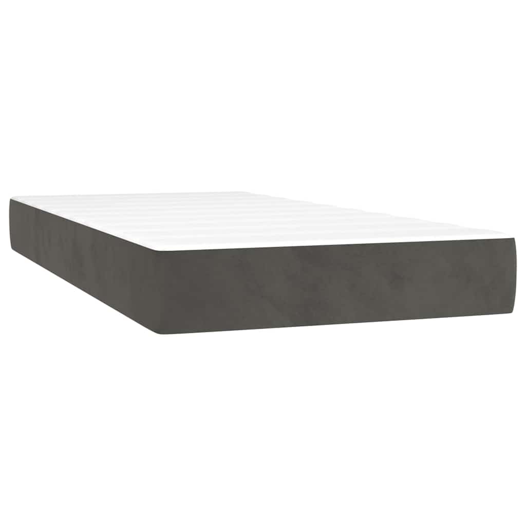vidaXL Taštičková matrace střední tvrdost tmavě šedá 80 x 200 x 20 cm samet