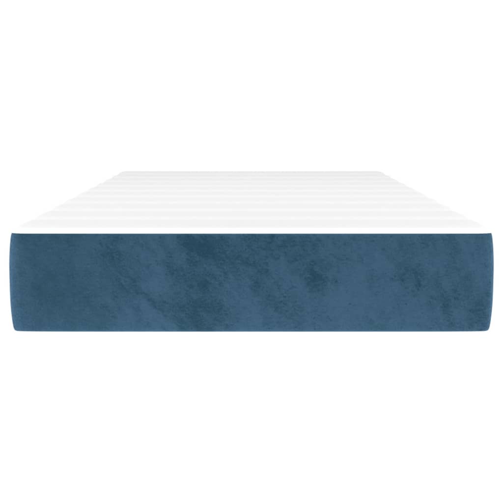 vidaXL Pocketveringmatras 90x190x20 cm fluweel donkerblauw