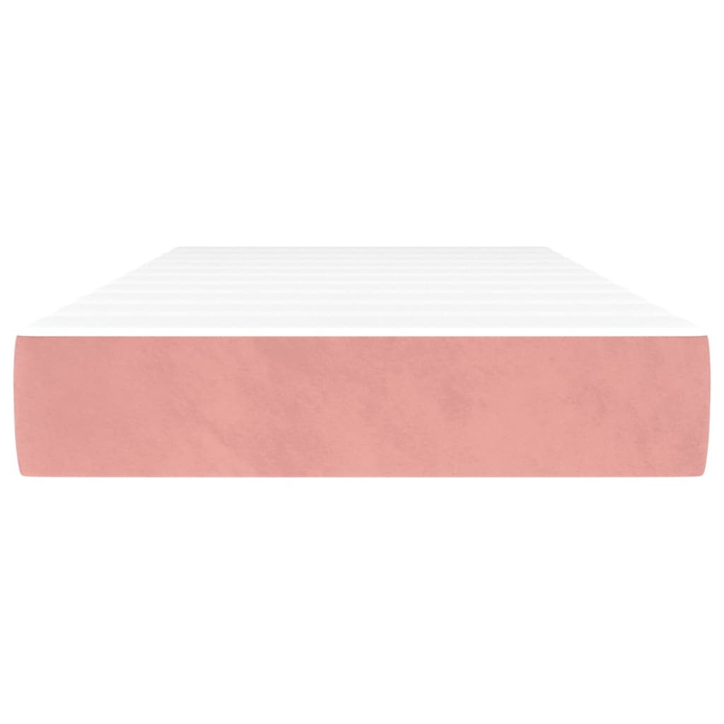 vidaXL Pocketveringmatras 90x190x20 cm fluweel roze