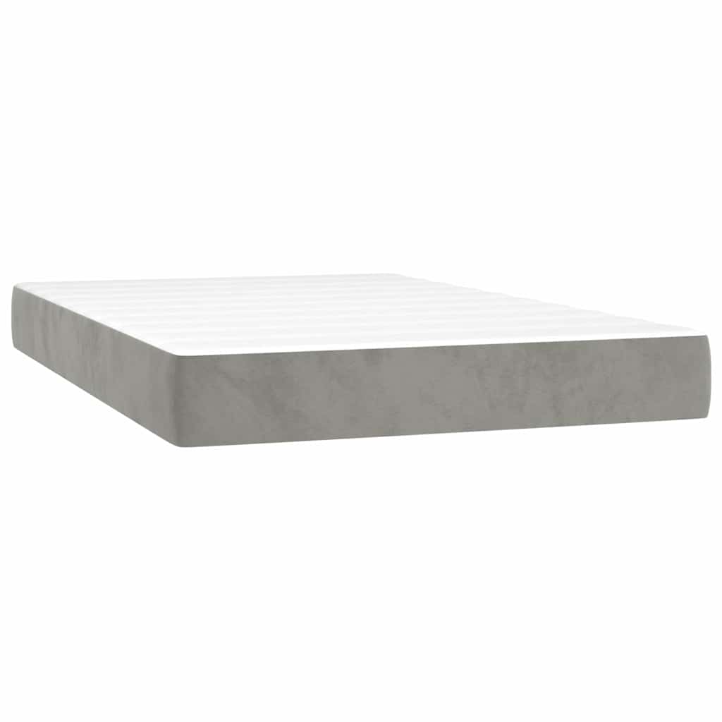 vidaXL Taštičková matrace střední tvrdost světle šedá 120 x 200 x 20 cm samet