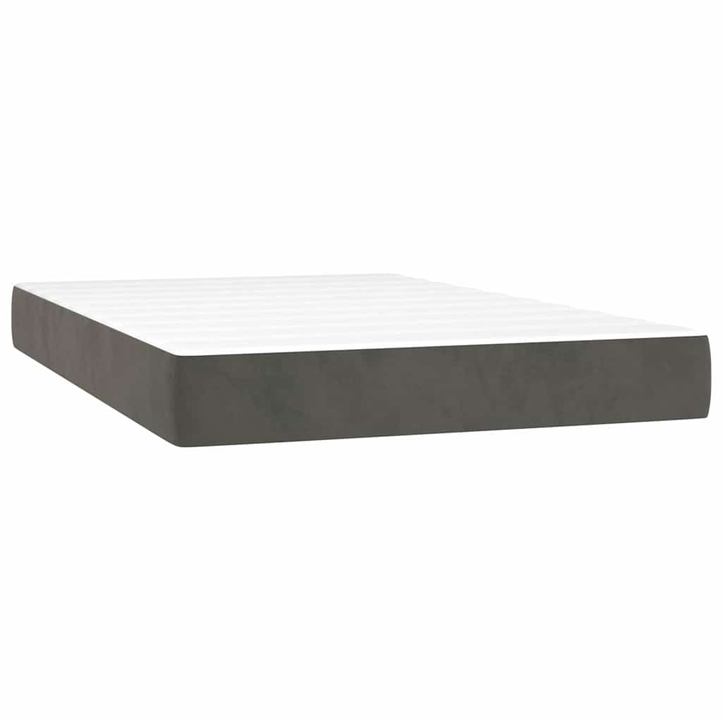 vidaXL Taštičková matrace střední tvrdost tmavě šedá 120 x 200 x 20 cm samet