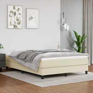 Vzmetnica z žepkasto vzmetjo srednje trdote krem 140x190x20 cm umetno usnje