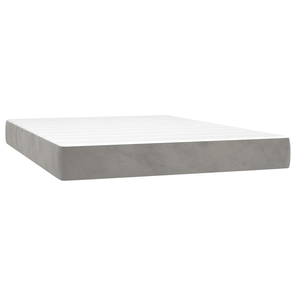 vidaXL Taštičková matrace střední tvrdost světle šedá 140 x 190 x 20 cm samet