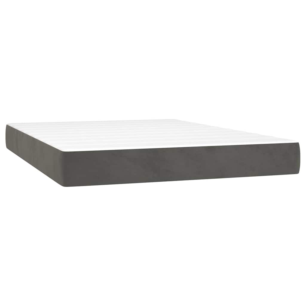 vidaXL Taštičková matrace střední tvrdost tmavě šedá 140 x 190 x 20 cm samet