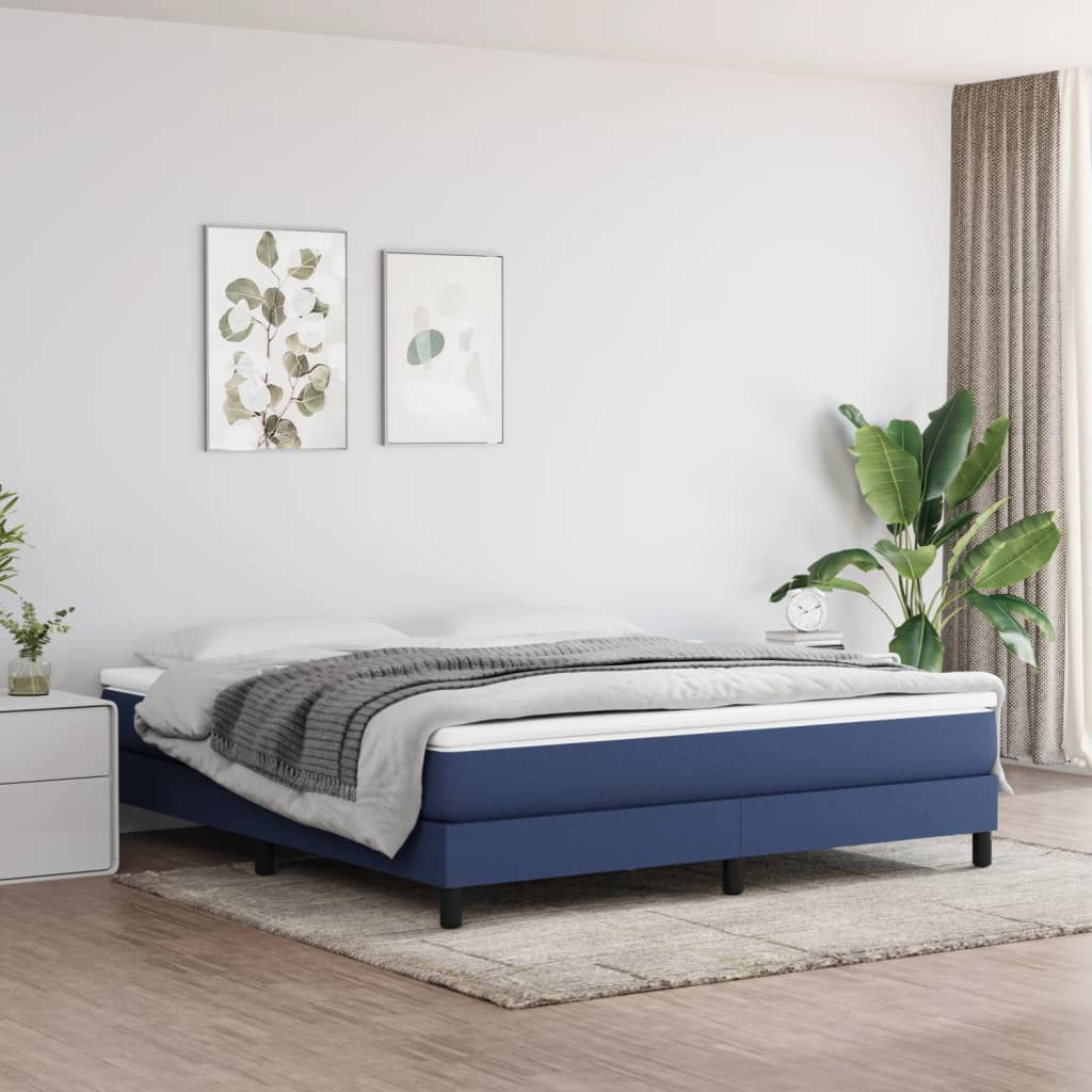 vidaXL Saltea de pat cu arcuri, albastru, 160x200x20 cm, textil