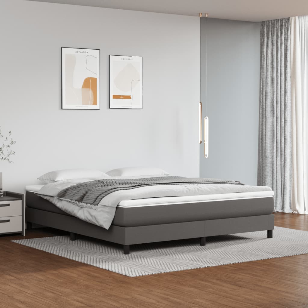 vidaXL Colchão de molas ensacadas 160x200x20 cm couro artificial cinza