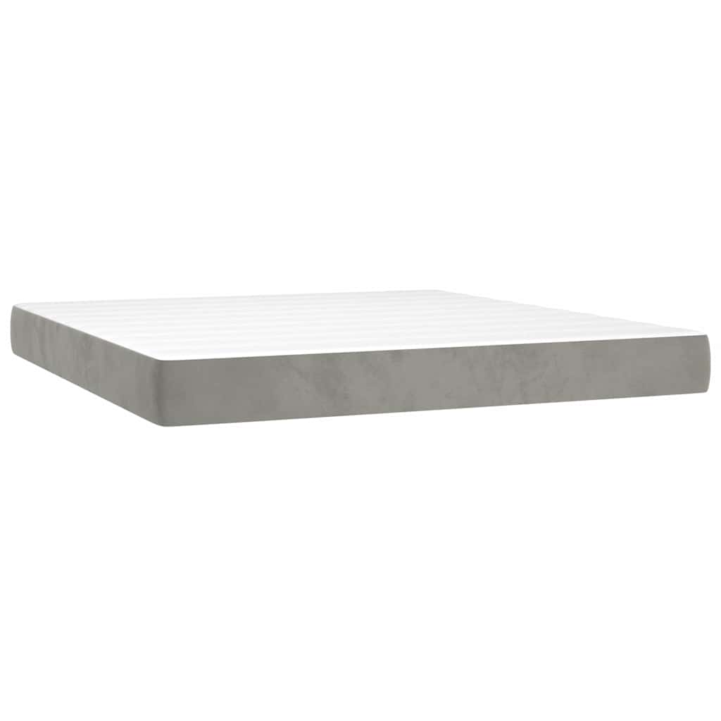 vidaXL Taštičková matrace střední tvrdost světle šedá 160 x 200 x 20 cm samet