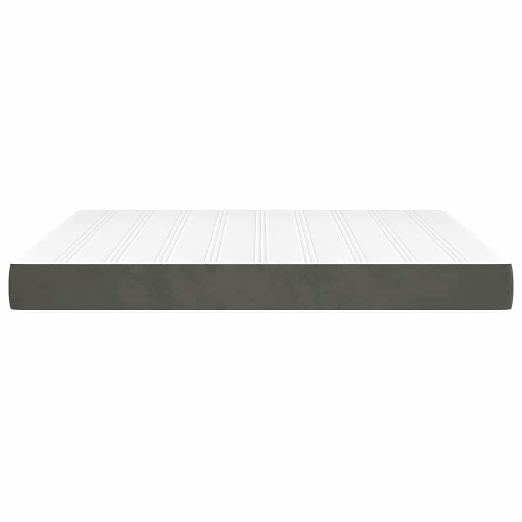 vidaXL Pocketveringmatras medium 160x200x20 cm fluweel donkergrijs grijs, foto 4