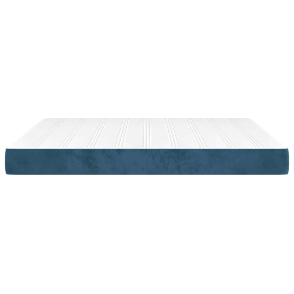 vidaXL Pocketveringmatras medium 160x200x20 cm fluweel donkerblauw blauw, foto 4