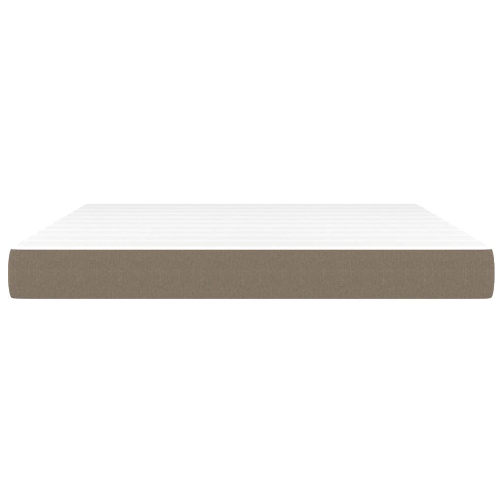 vidaXL Saltea de pat cu arcuri, gri taupe, 180x200x20 cm, textil