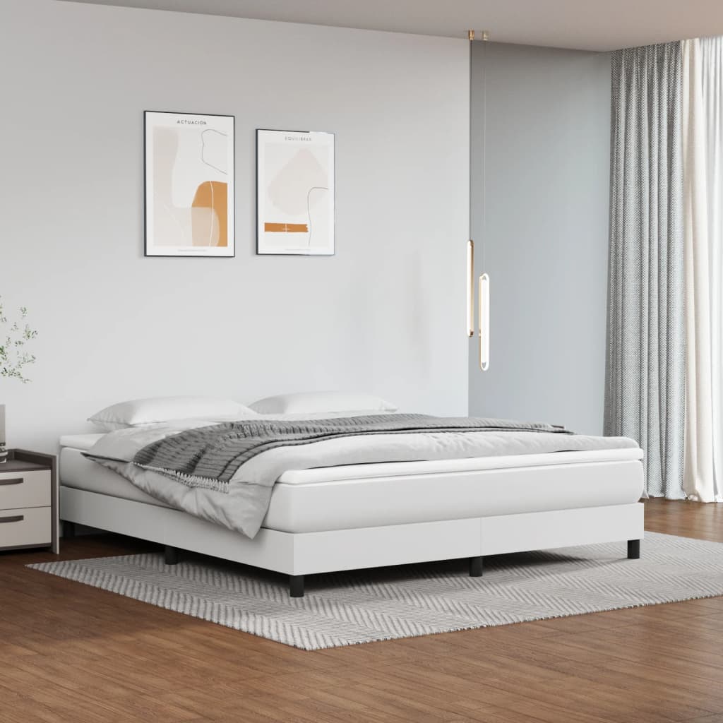 vidaXL Saltea de pat cu arcuri, alb, 180x200x20 cm, piele ecologică 180x200x20 imagine 2022 vreausaltea.ro