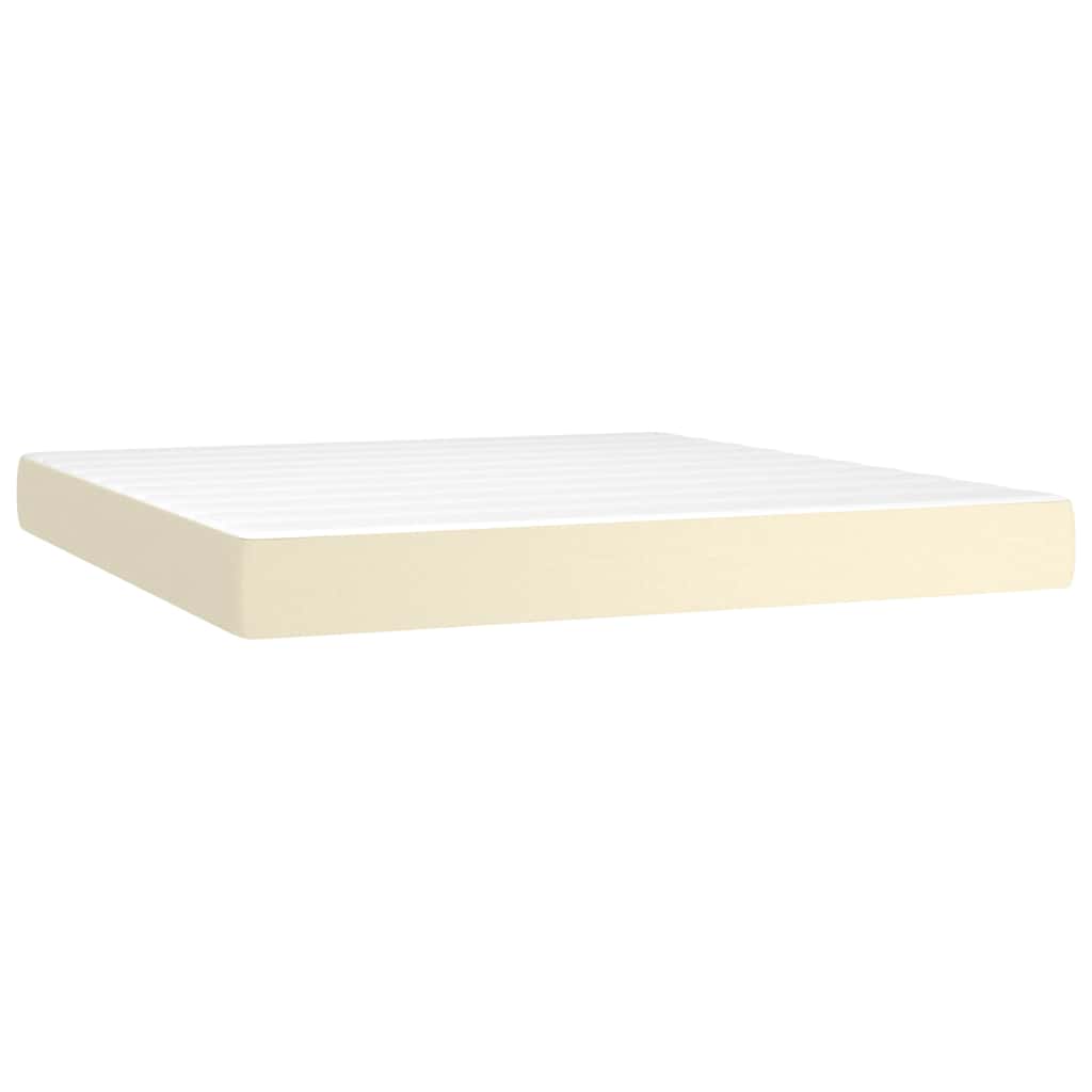 vidaXL Taštičková matrace střední tvrdost krémová 180 x 200 x 20 cm umělá kůže