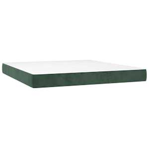 Taštičková matrace střední tvrdost tmavě zelený 180 x 200 x 20 cm samet - obrázek 2