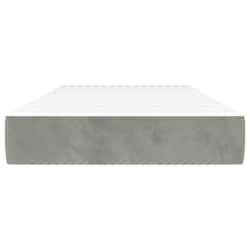 vidaXL Pocketveringmatras medium twin 100x190x20 cm fluweel lichtgrijs