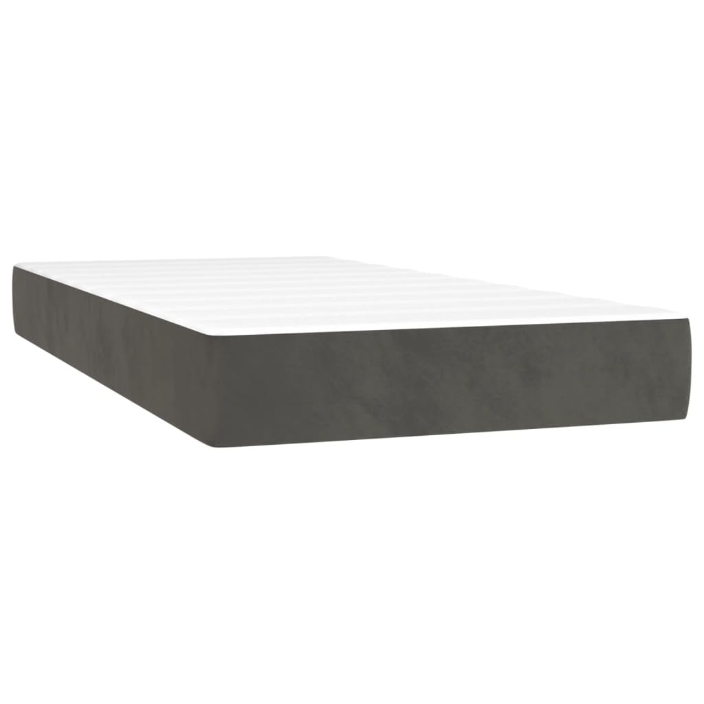 vidaXL Taštičková matrace střední tvrdost tmavě šedá 100 x 190 x 20 cm samet