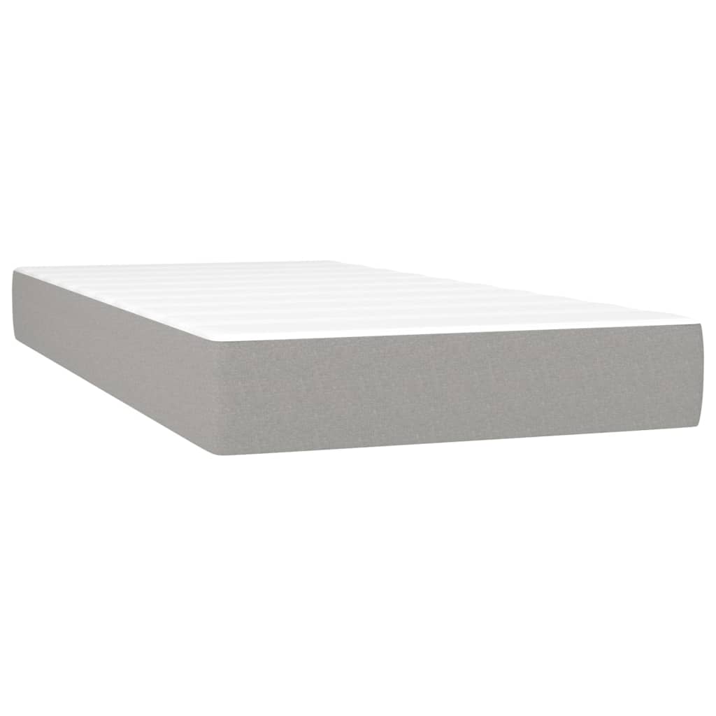 vidaXL Taštičková matrace střední tvrdost světle šedá 100 x 203 x 20 cm textil