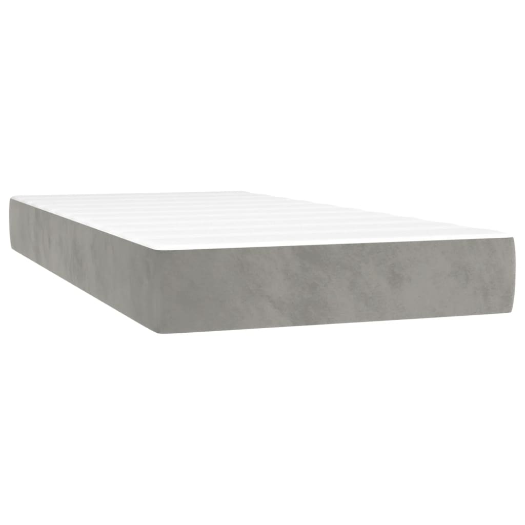 Image of vidaXL Pocket Spring Bed Mattress Light Grey 100x203x20 cm Twin XL Velvet