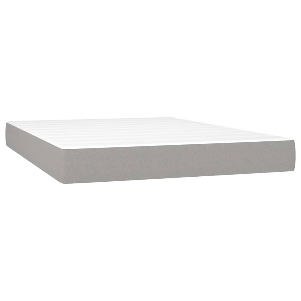 E-shop vidaXL Matrac s taštičkovými pružinami stredná tvrdosť bledosivý 137x190x20 cm látka