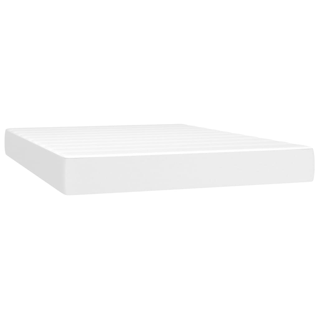 vidaXL Pocket Spring Bed Mattress White 53.9"x74.8"x7.9" Full Faux Leather