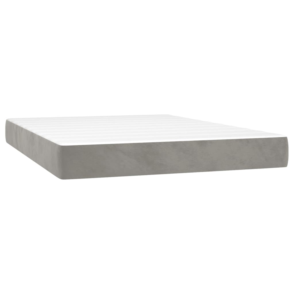 VidaXL Pocket Spring Bed Mattress Light Grey 137x190x20 Cm Full Velvet