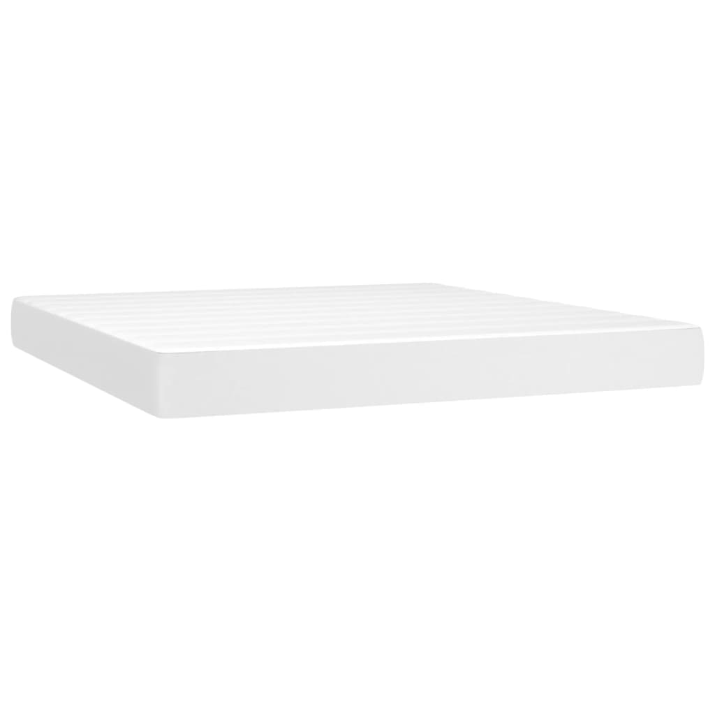Image of vidaXL Pocket Spring Bed Mattress White 152x203x20 cm Queen Faux Leather
