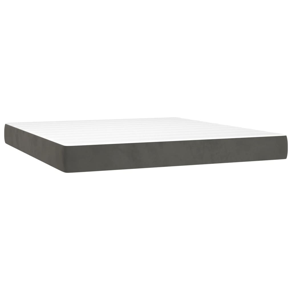 Image of vidaXL Pocket Spring Bed Mattress Dark Grey 152x203x20 cm Queen Velvet