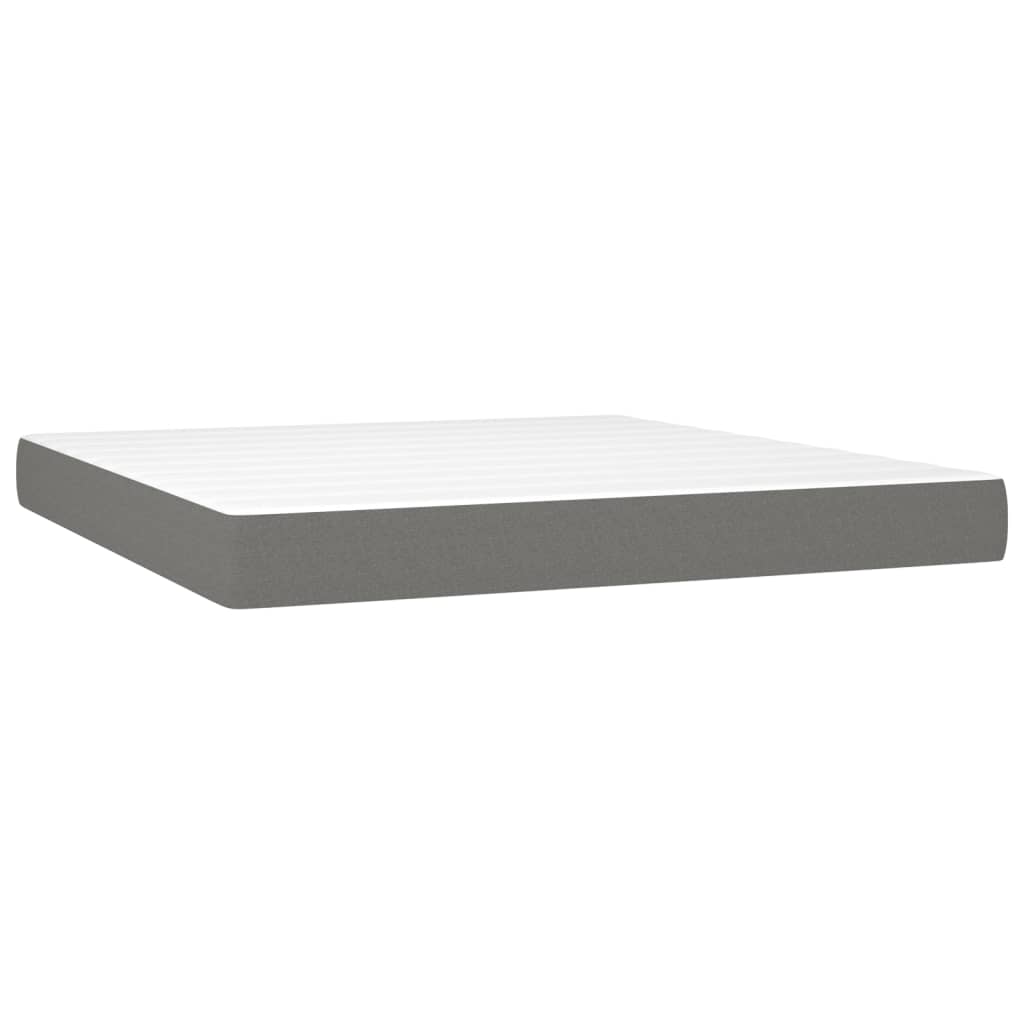 VidaXL Pocket Spring Bed Mattress Dark Grey 193x203x20 Cm King Fabric