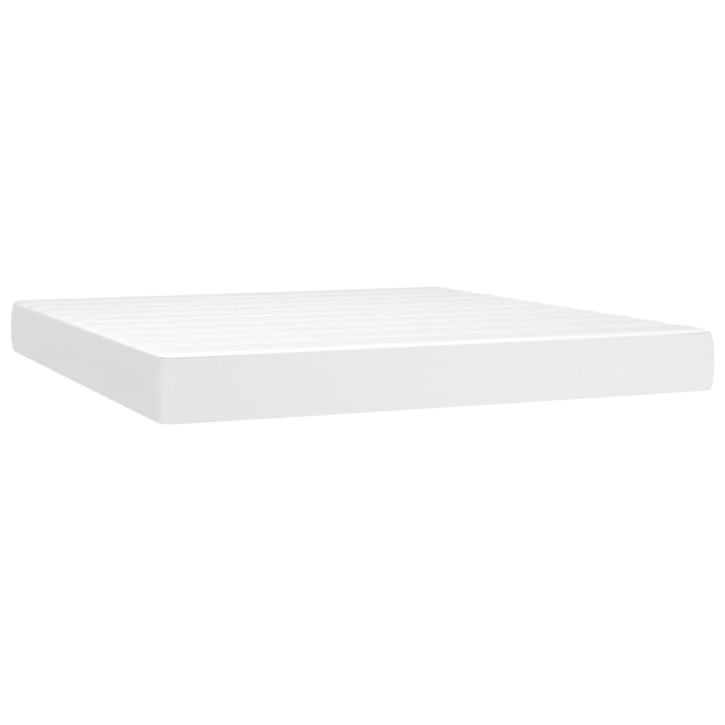 Image of vidaXL Pocket Spring Bed Mattress White 193x203x20 cm King Faux Leather