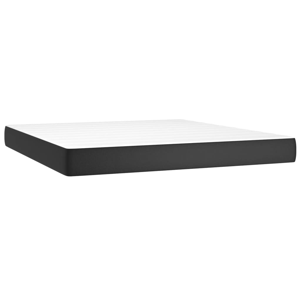 Image of vidaXL Pocket Spring Bed Mattress Black 183x213x20 cm California King Faux Leather