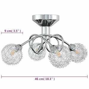 Stropní svítidlo s drátěnými stínidly pro 4 LED G9 - obrázek 6