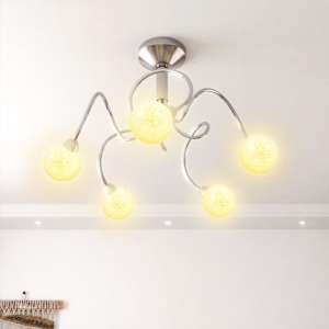 Stropní svítidlo s kulatými drátěnými stínidly pro 5 LED G9 - obrázek 3