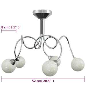 Stropní svítidlo s kulatými drátěnými stínidly pro 5 LED G9 - obrázek 6