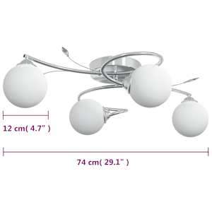 Stropní svítidlo s kulatými drátěnými stínidly pro 4 LED G9 - obrázek 6