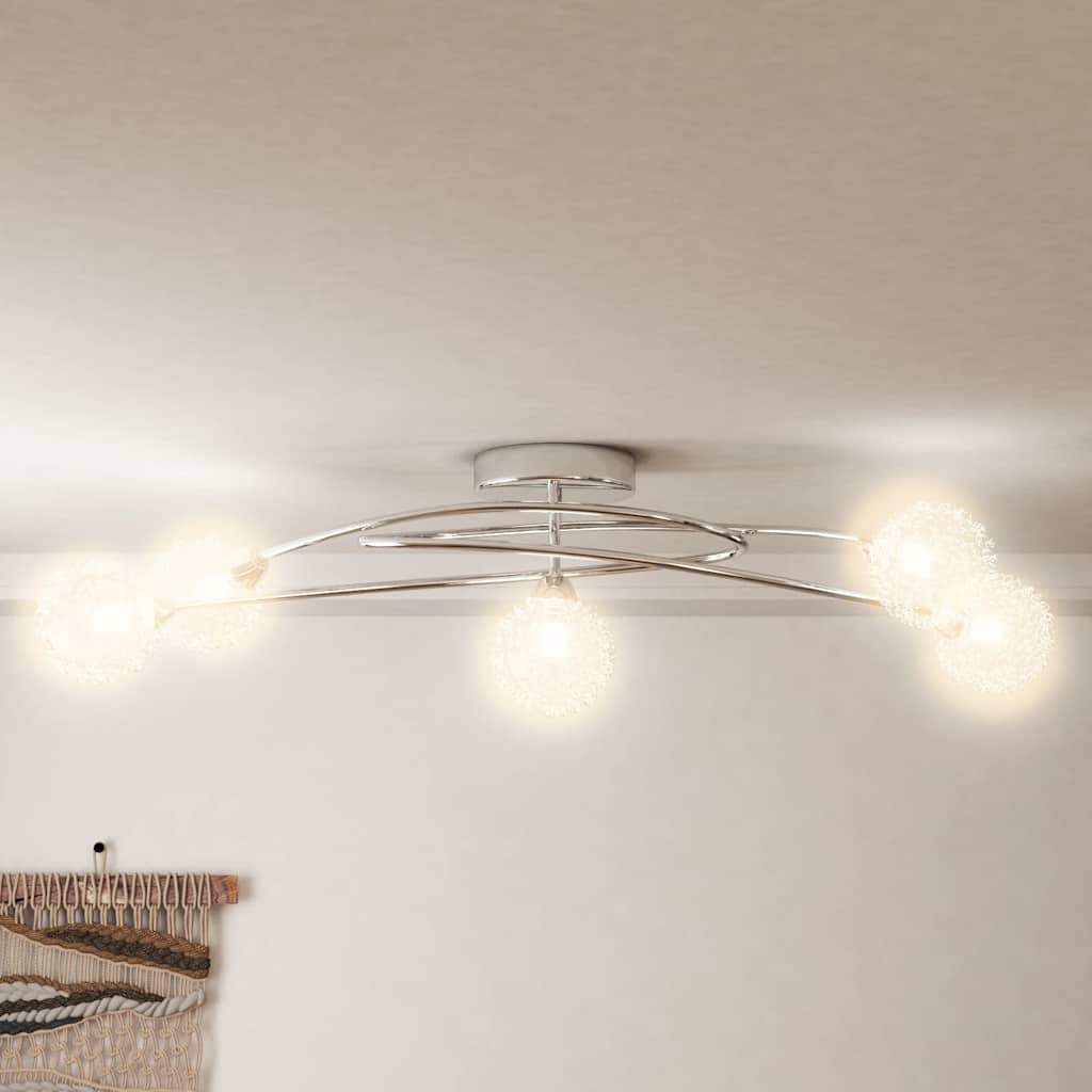 vidaXL Kattovalaisin verkkolankavarjostimilla 5 G9 LED-valoille