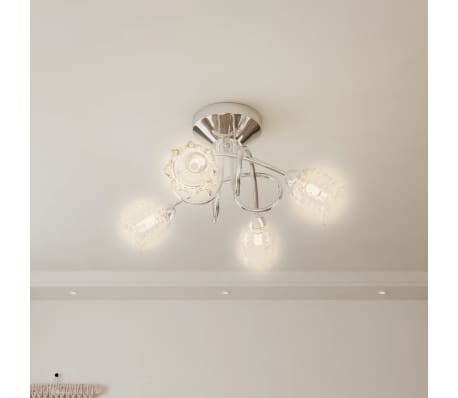vidaXL Ceiling Lamp with Glass Flower Shades for 4 G9 LED Lights