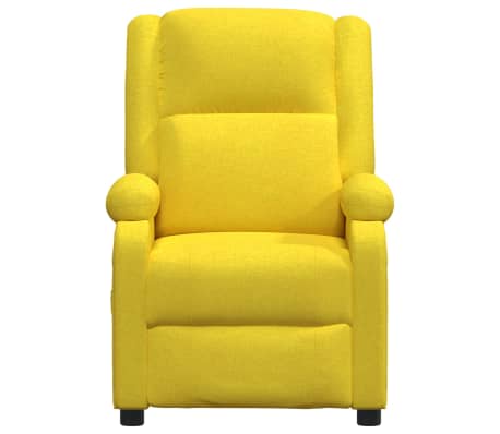 vidaXL Masažinis krėslas, šviesiai geltonos spalvos, audinys