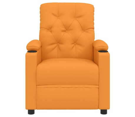 vidaXL Masažinis krėslas, tamsiai geltonos spalvos, audinys