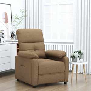 Polohovací křeslo hnědé textil - obrázek 1