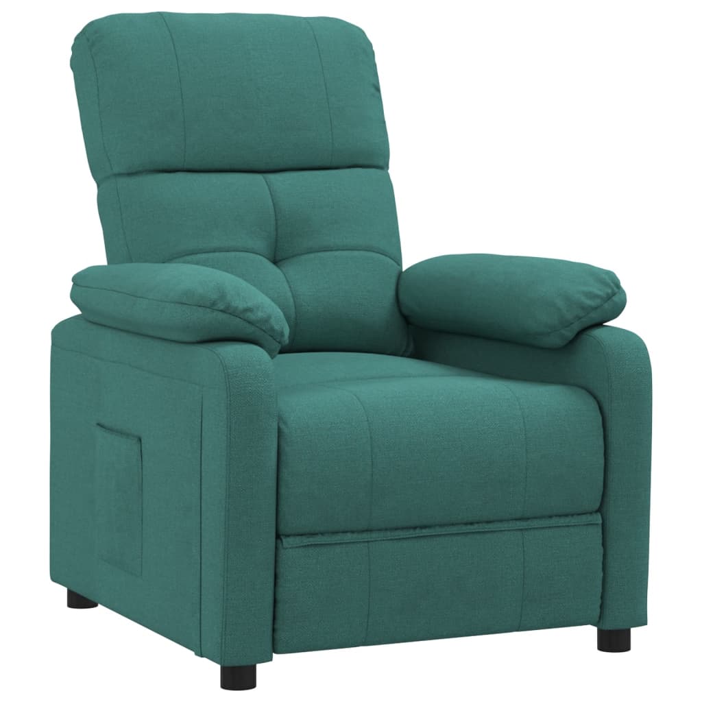 vidaXL Polohovací křeslo tmavě zelené textil